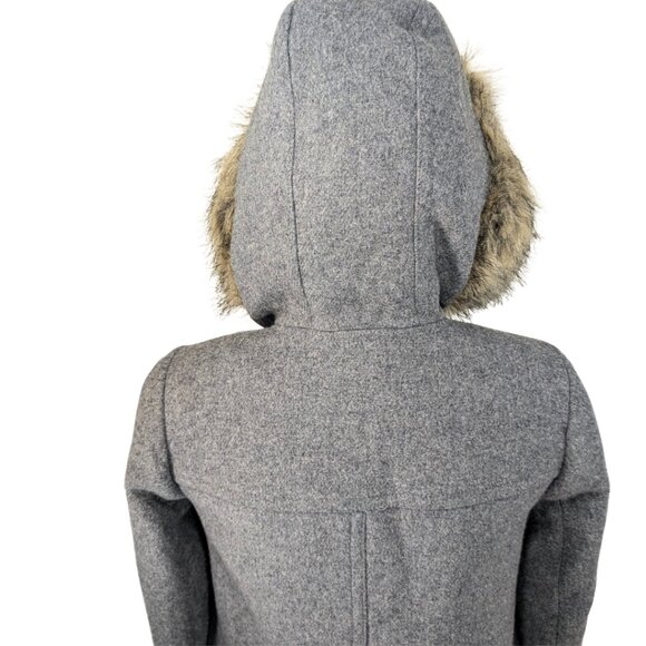 J.Crew Mercantile 00 Heathered Gray Vail Park Wool Blend Hooded Winter Coat - Picture 5 of 9